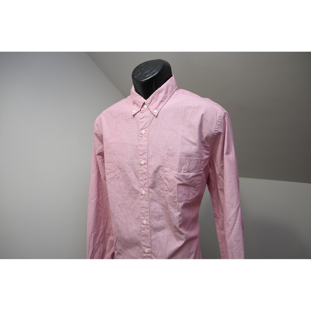 J.Crew Button Down Shirt Mens Large Pink Secret Wash Stretch Cotton Excellent